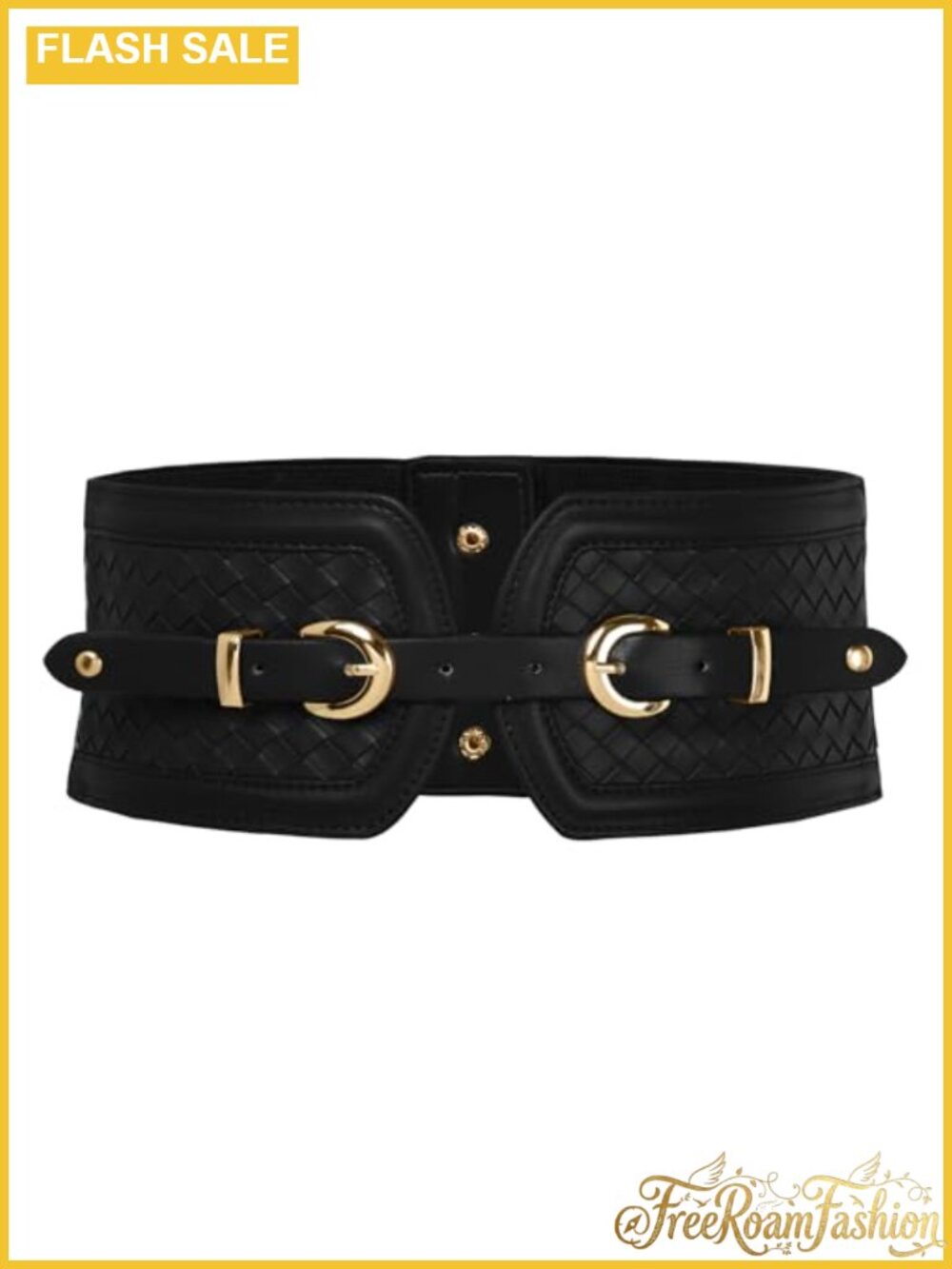 Wide Corset Belt Elastic Stretchy Waspie Waist Belt PU Leather